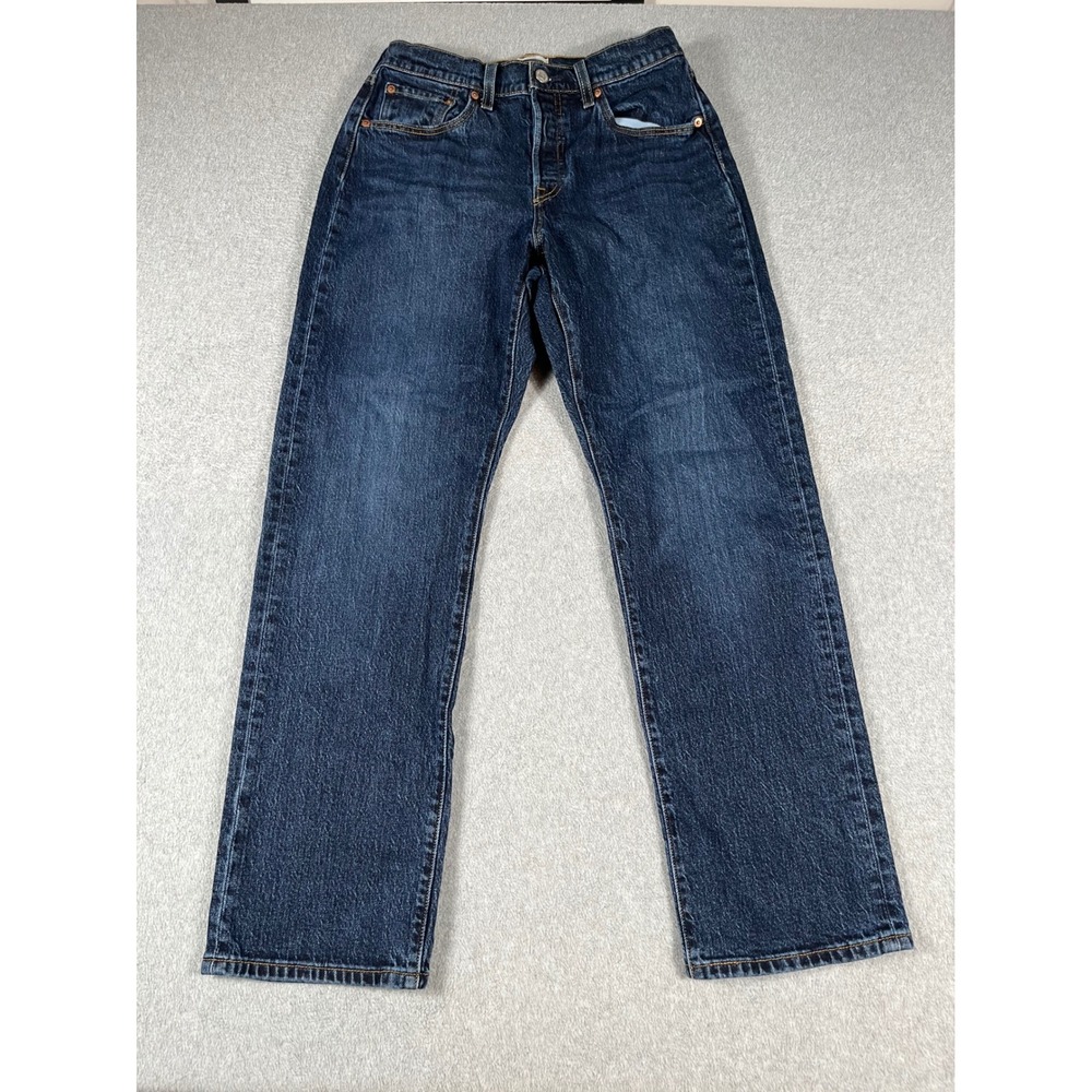 Levis 501 Curve Jeans Women 30x30 (28x29) Dark Wash Straight Leg High Rise Denim